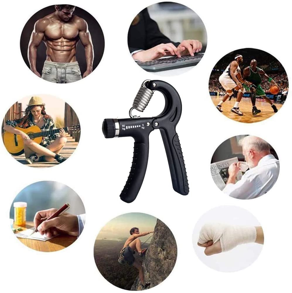 Hand Grip Strengthener, Grip Strength Trainer, 22-132 Lbs Adjustable Resistance Forearm Exerciser Workout for Rehabilitation Athletes Climbers Musicians