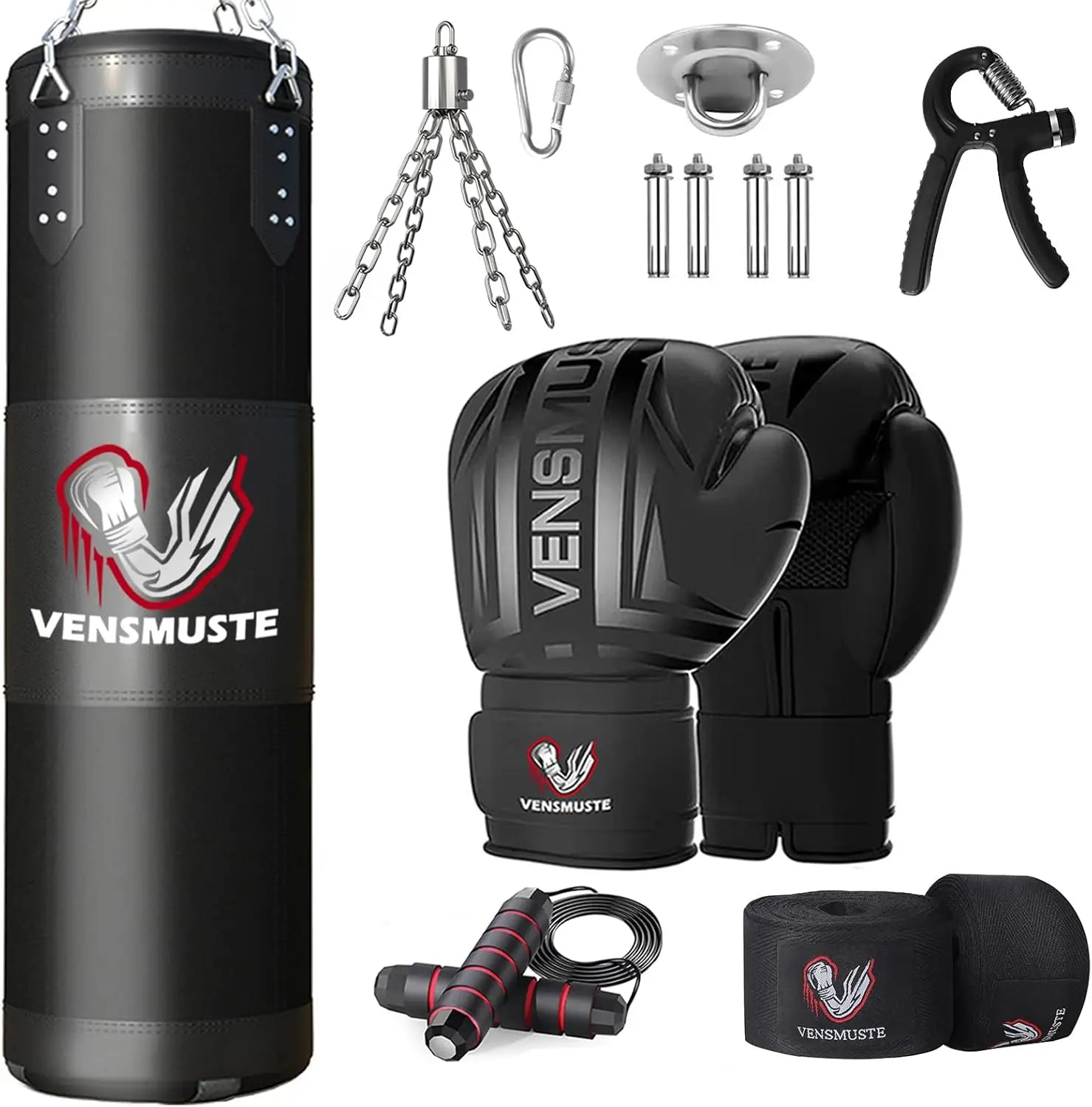 Bag for Adults, 4FT Oxford Heavy Boxing Bag Set, Punching Bag with 12OZ Boxing Gloves, Chains, Hand Wraps, Etc. Suitabl