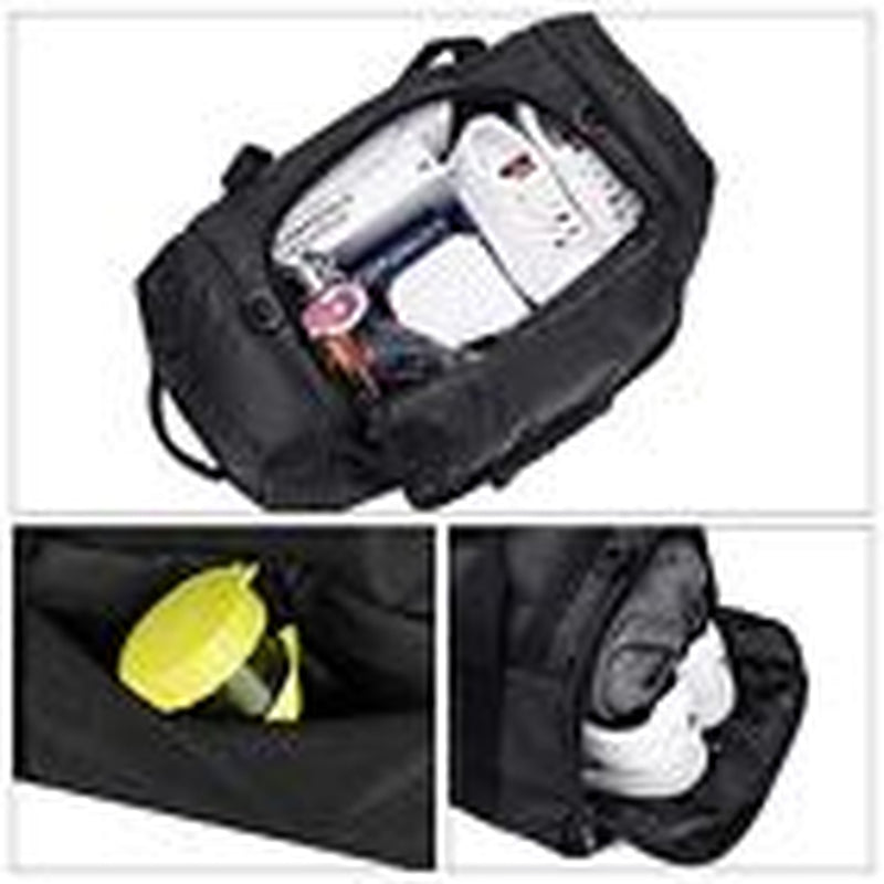 Gym Duffle Bag Backpack Waterproof Sports Duffel Bags Travel Weekender Black